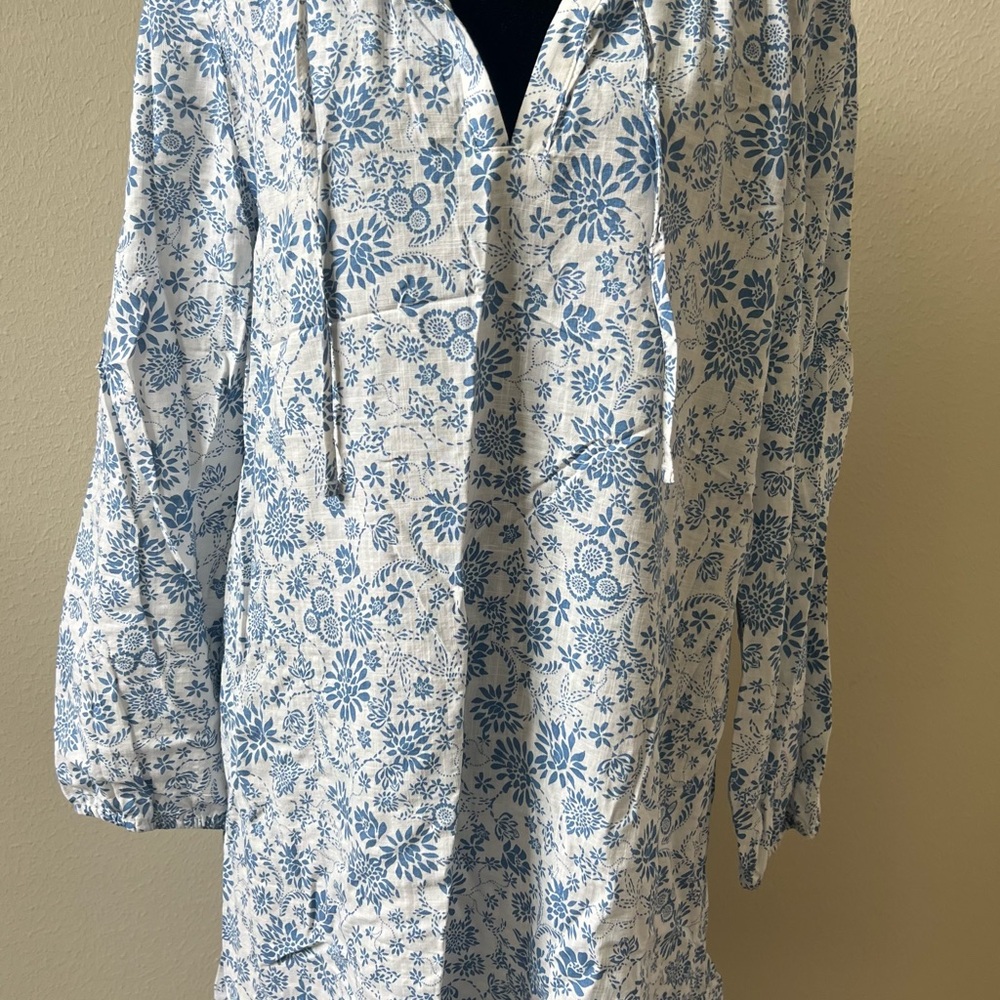LOFT Blue and White Floral Mini Dress